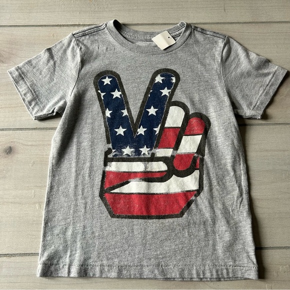 Peek Other - Peek Gray Kids Peace Patriotic Graphic T-Shirt